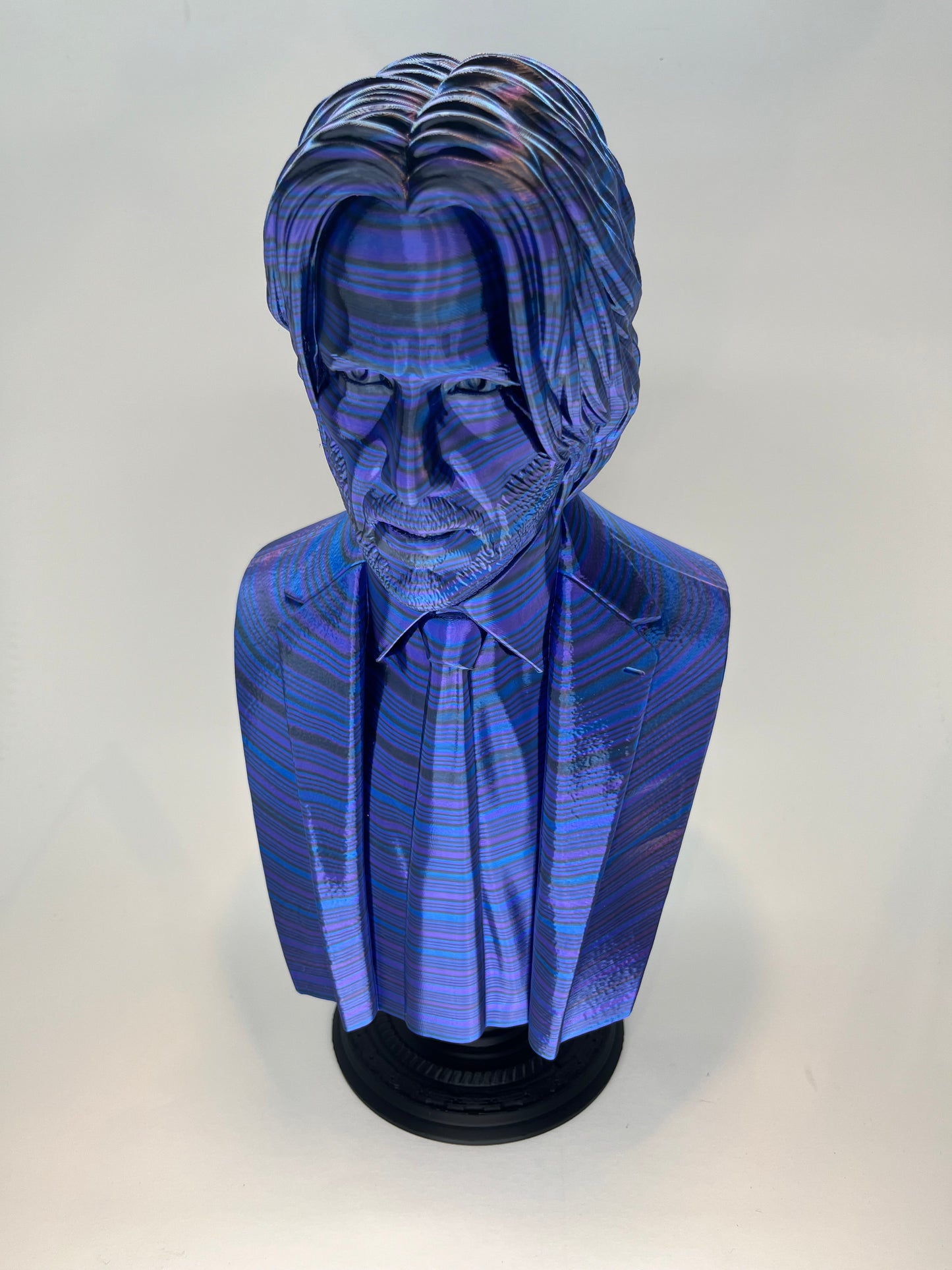 13.5 Inch Metallic John Wick Bust Statue: Unique John Wick Collectible: Purple/Blue/Black