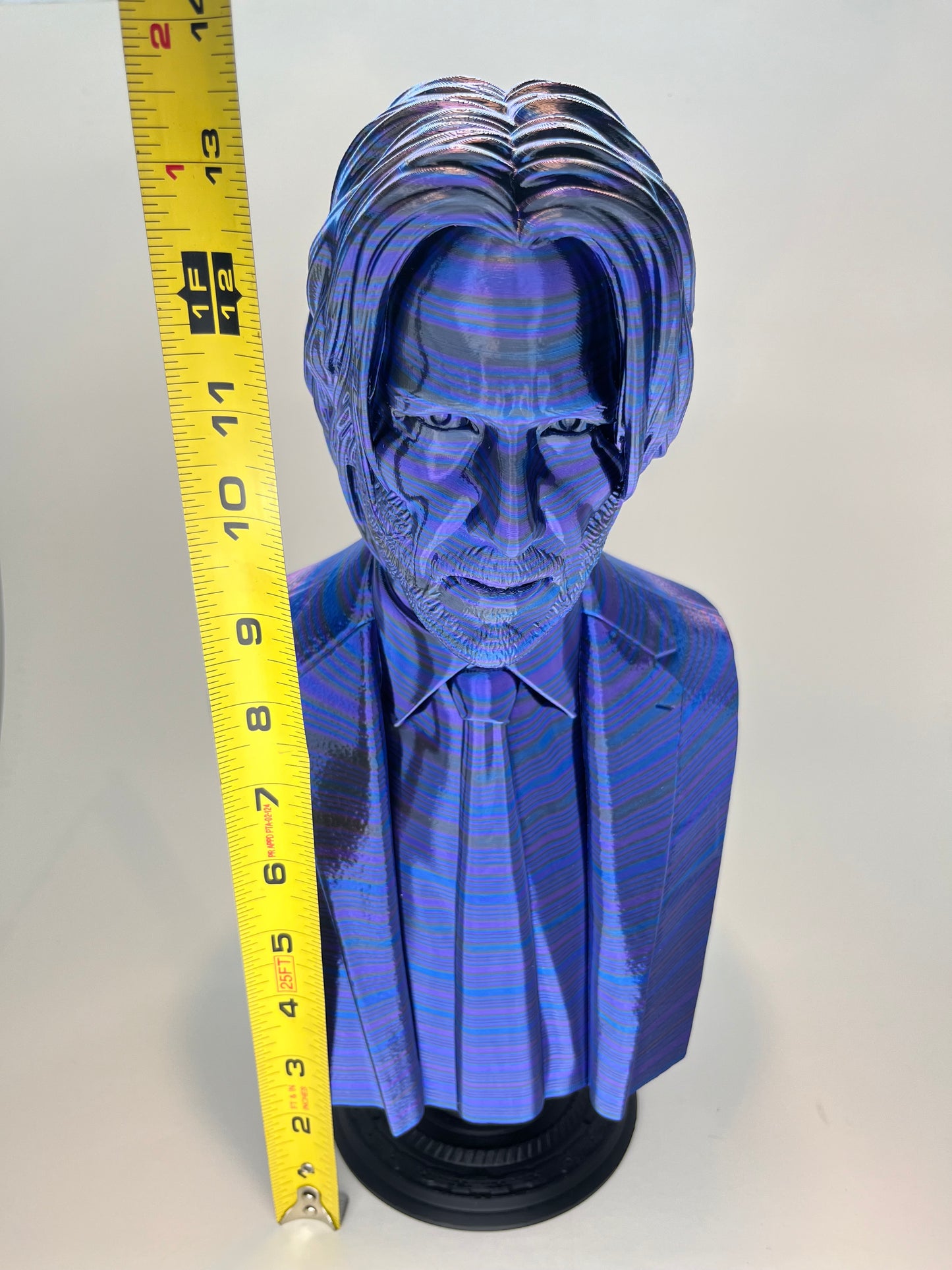 13.5 Inch Metallic John Wick Bust Statue: Unique John Wick Collectible: Purple/Blue/Black