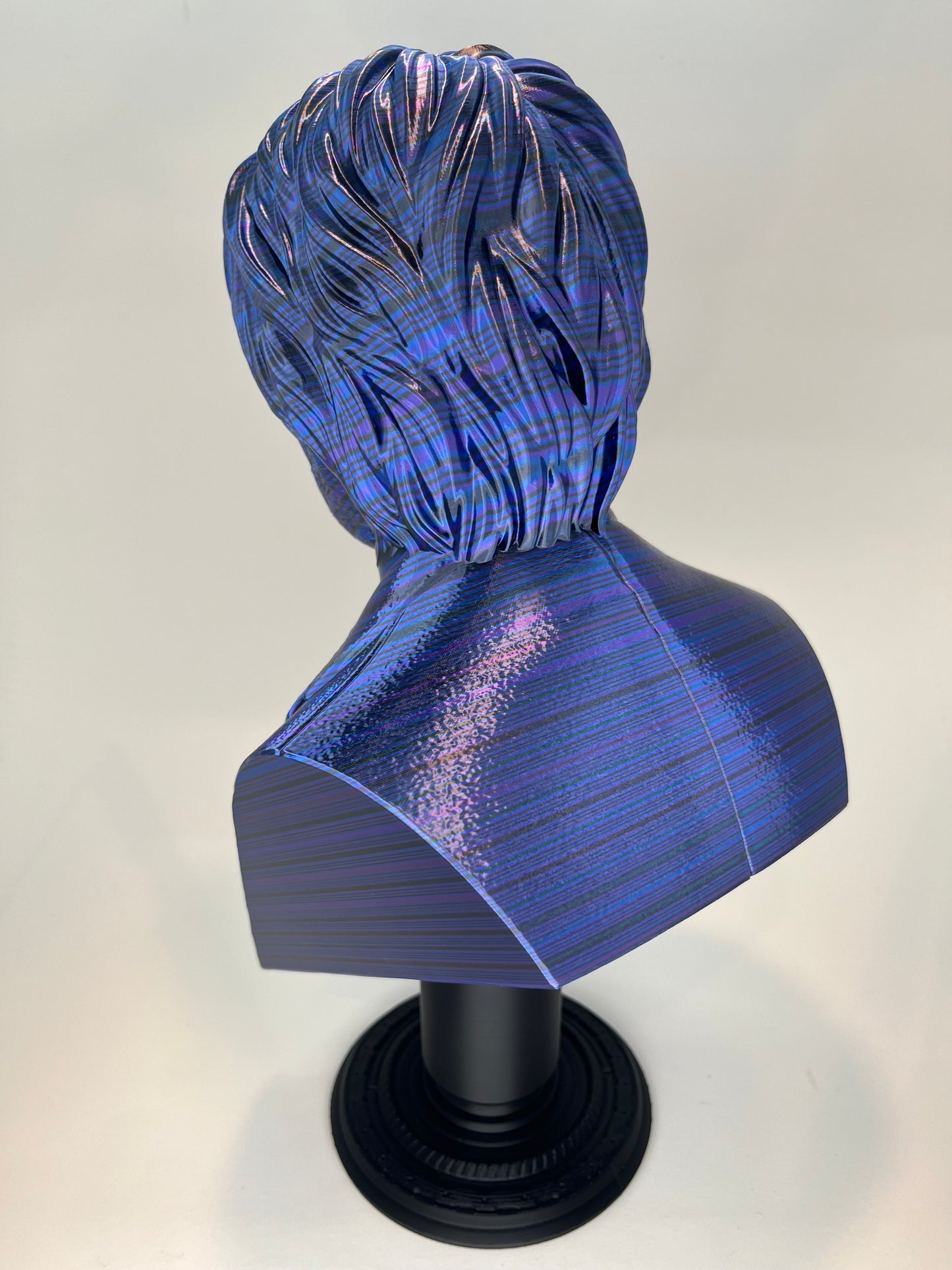 13.5 Inch Metallic John Wick Bust Statue: Unique John Wick Collectible: Purple/Blue/Black