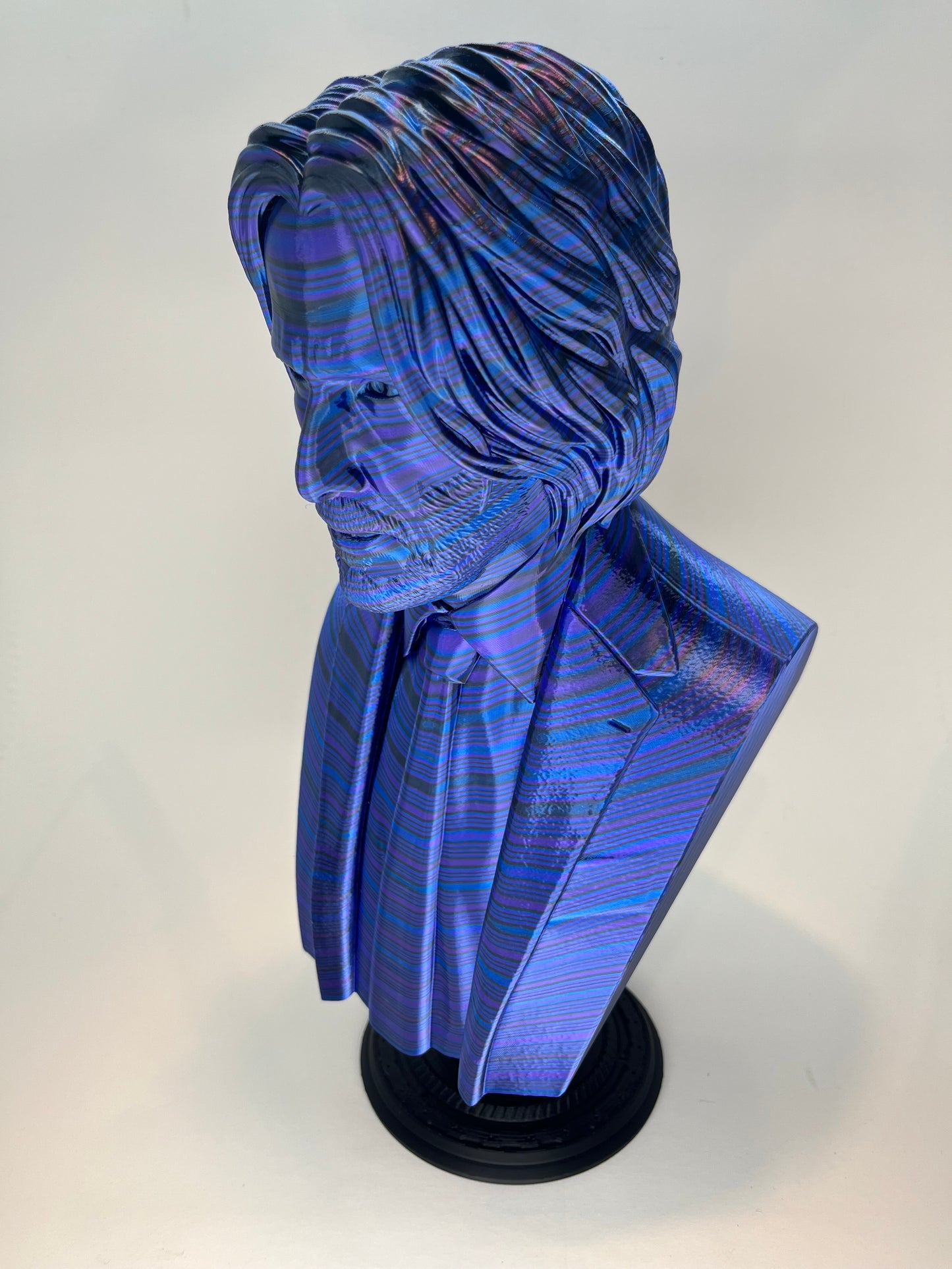 13.5 Inch Metallic John Wick Bust Statue: Unique John Wick Collectible: Purple/Blue/Black