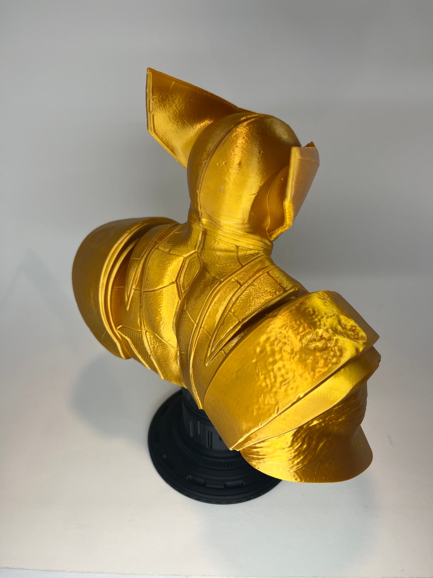 Large 3D Printed Classic Wolverine Bust: Simulated Gold with Black Base