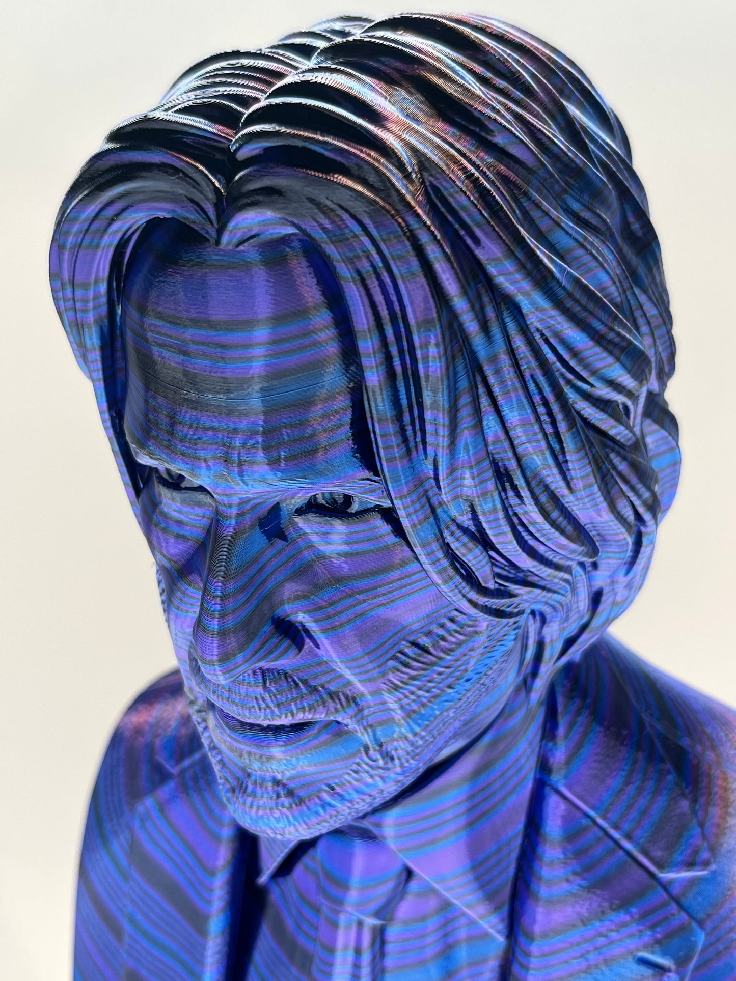 13.5 Inch Metallic John Wick Bust Statue: Unique John Wick Collectible: Purple/Blue/Black