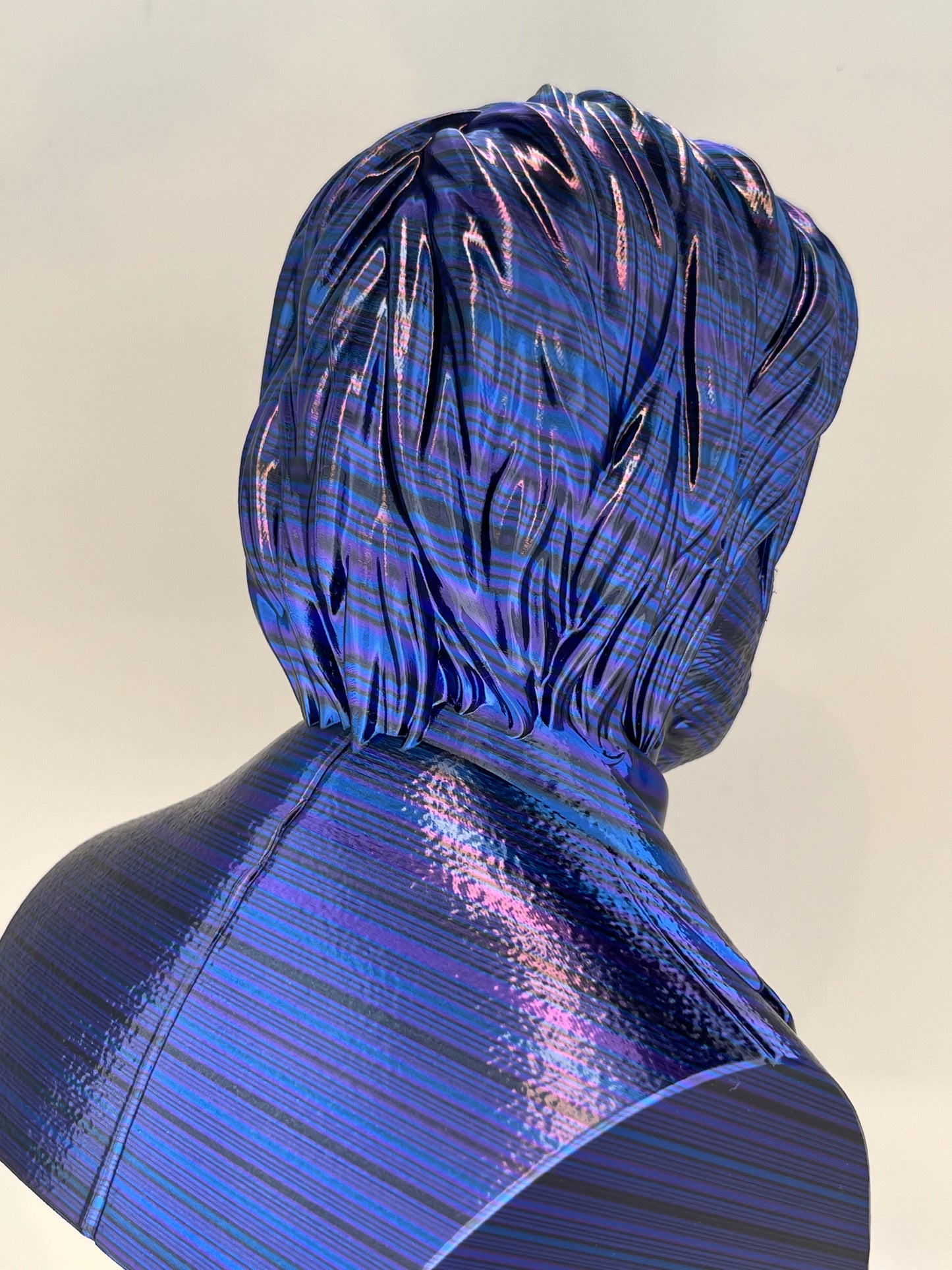 13.5 Inch Metallic John Wick Bust Statue: Unique John Wick Collectible: Purple/Blue/Black