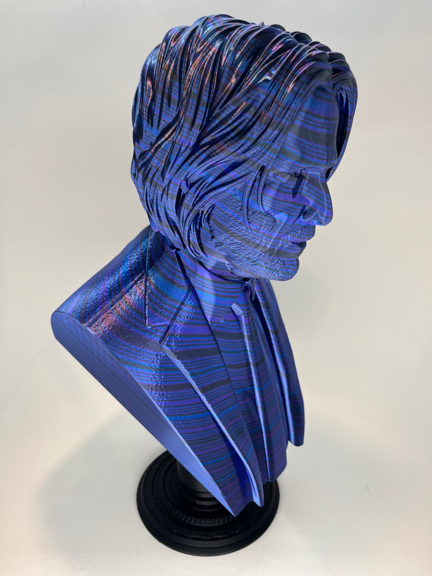 13.5 Inch Metallic John Wick Bust Statue: Unique John Wick Collectible: Purple/Blue/Black